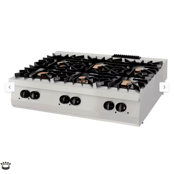  Εστία Premium - 6 καυστήρες - αέριο - τριπλή μονάδα